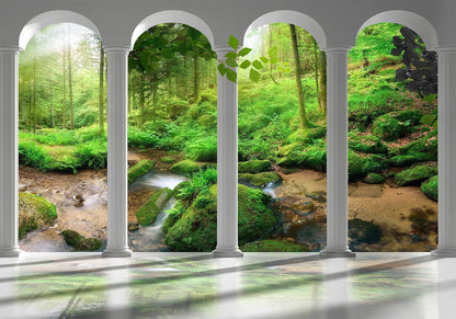 Fototapete - Pillars and Forest Artgeist