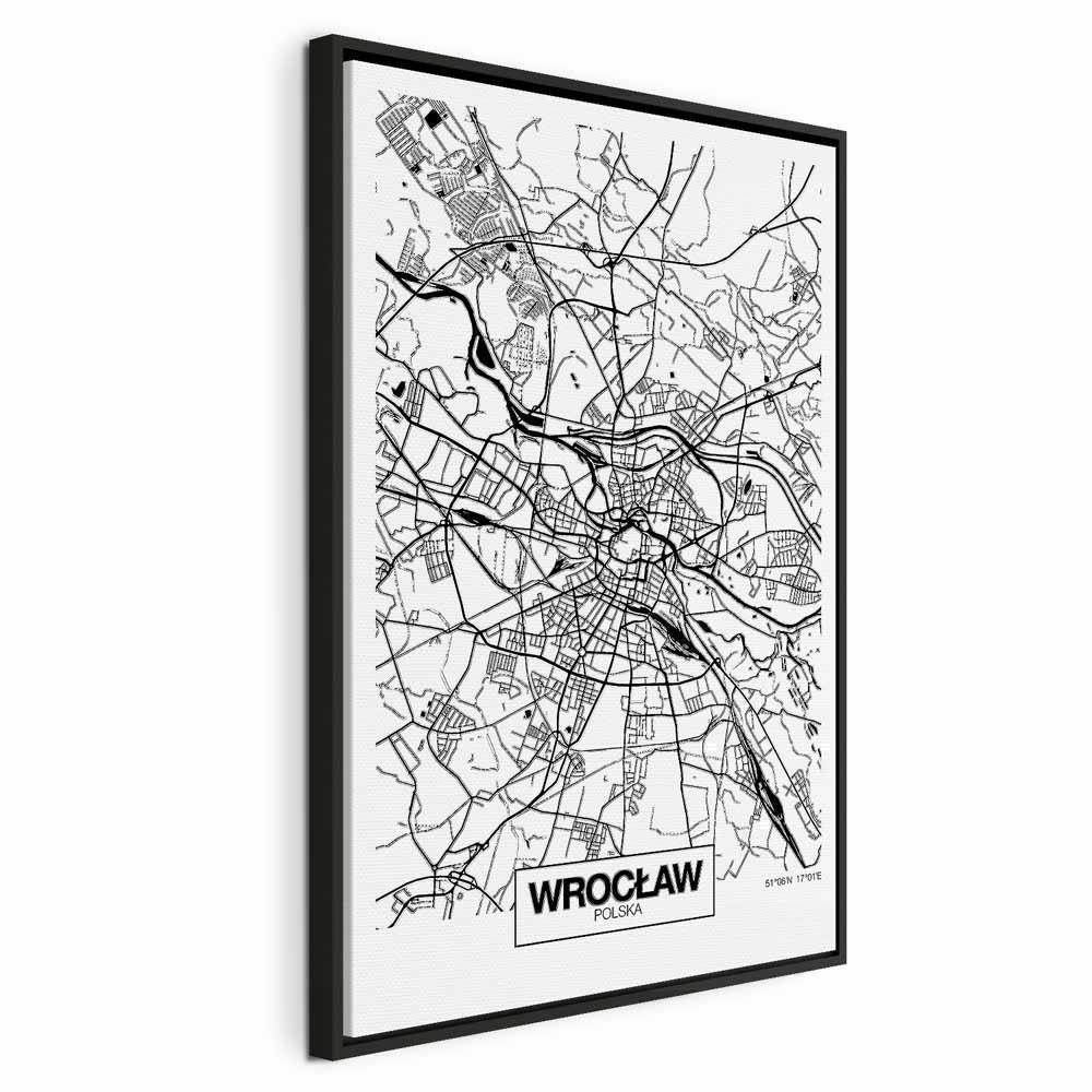 Leinwandbild - City Plan: Wroclaw (1 Part) Vertical