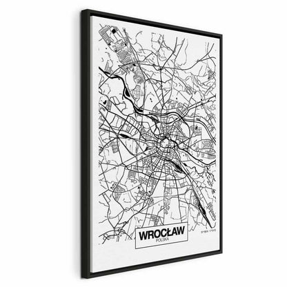 Leinwandbild - City Plan: Wroclaw (1 Part) Vertical