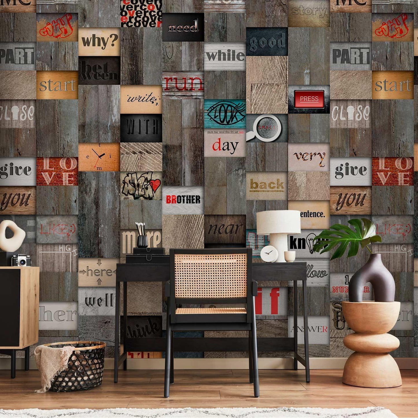 Tapete - Wooden Inscription