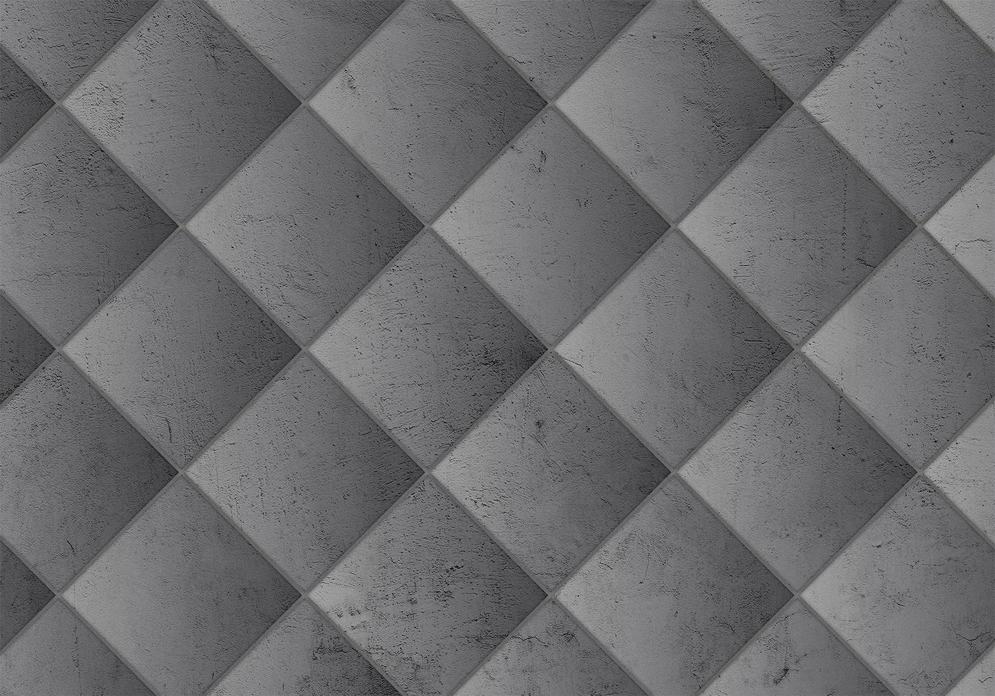 Fototapete - Grey symmetry - geometric pattern in concrete pattern with light joints Artgeist
