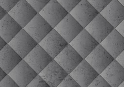 Fototapete - Grey symmetry - geometric pattern in concrete pattern with light joints Artgeist