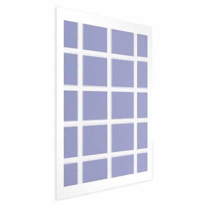 Poster - White Lines - a grid with large gaps on a blue background