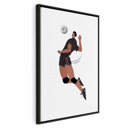 Leinwandbild - Volleyball Player on a White Background - Illustration