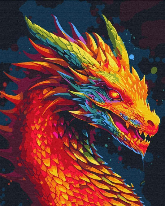 Malen nach Zahlen - Multicoloured dragon