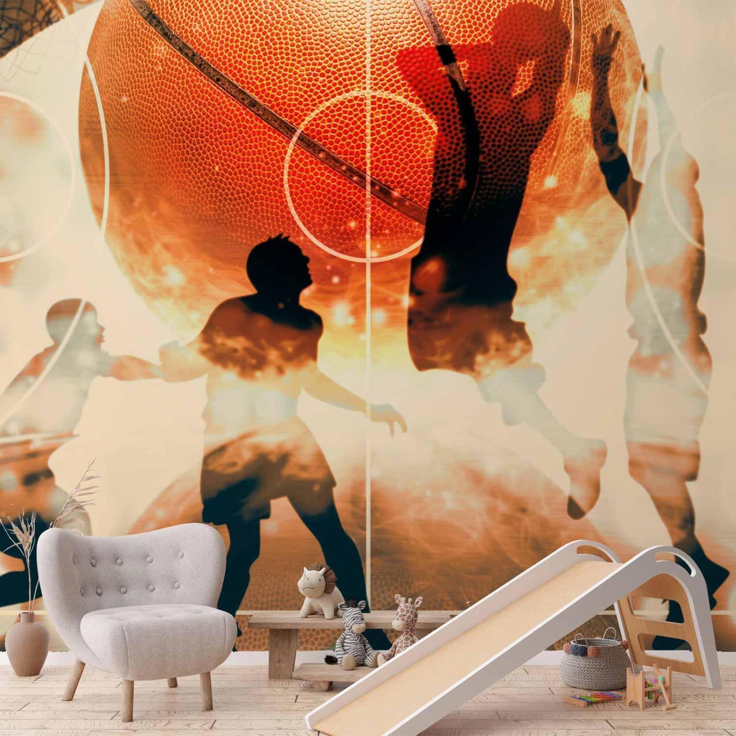 Fototapete I Love Basketball – Sportliche Wanddeko für echte Fans