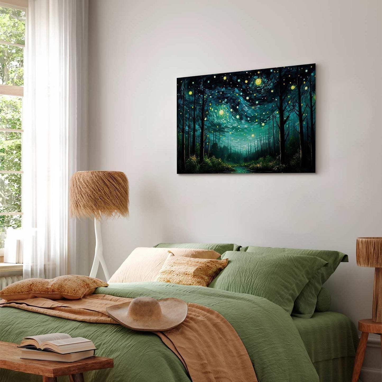 Leinwandbild - Starry night - a contemporary version of Van Gogh's night sky