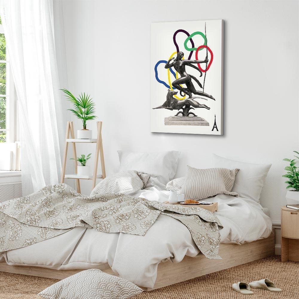 Leinwandbild - Woman With Dog - Illustration