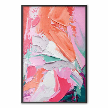 Poster - Pink Palette - vibrant shades of pink, orange, and green on canvas