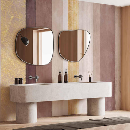 Fototapete - Striped pattern - abstract background in stripes of different colours with gold pattern