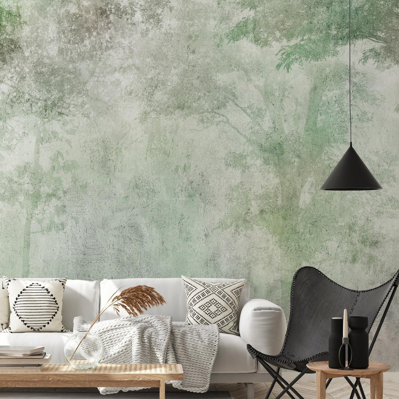 Waldrelief Fototapete Detailansicht - Premium Vlies Wandtapete mit naturgetreuer Baumstruktur