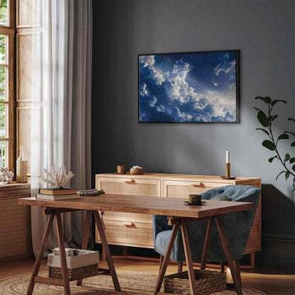 Leinwandbild - Starry Clouds and Delicate Light Over a Corner of the Sky