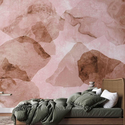 Fototapete - Pink terrazzo - minimalist background in marble watercolour pattern
