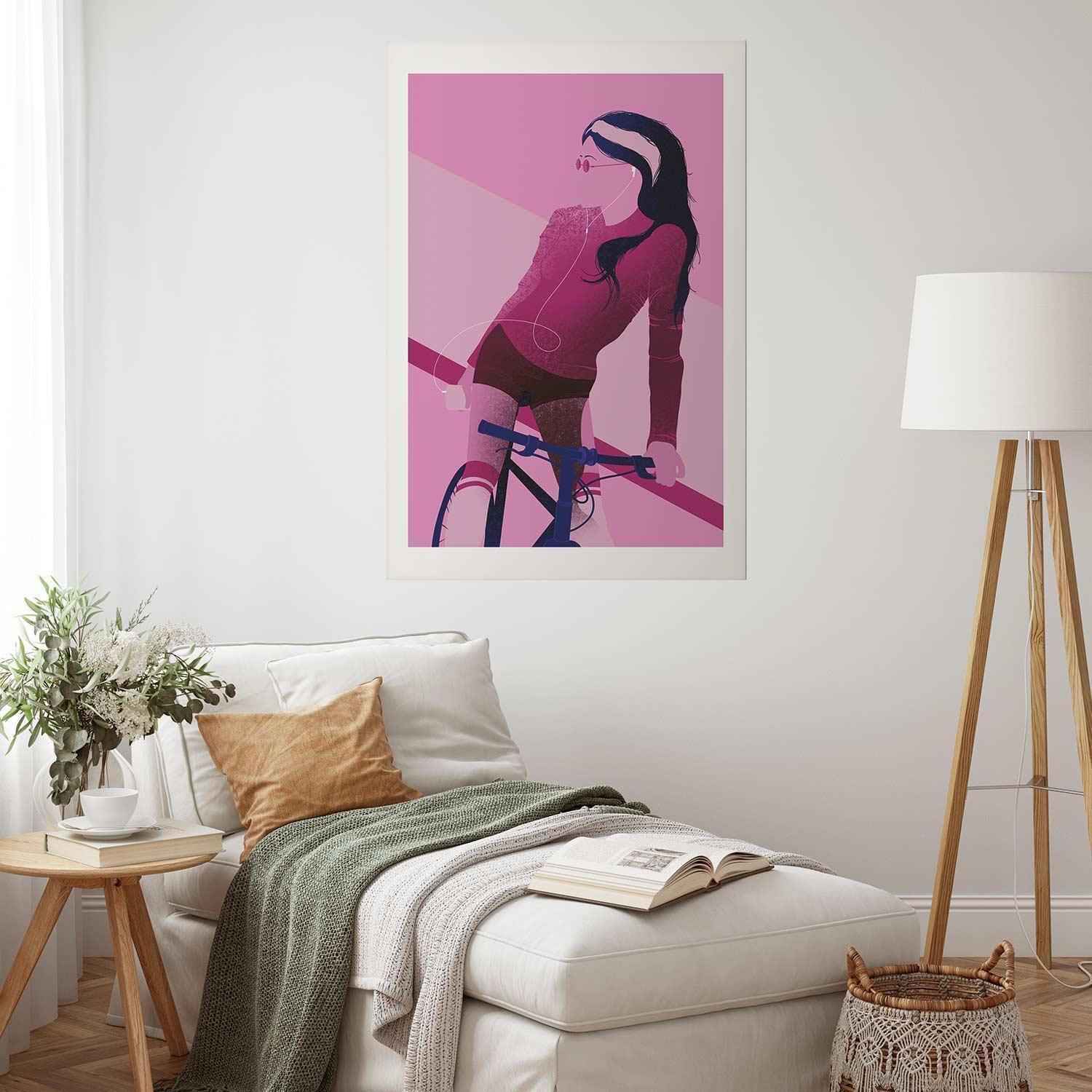 Poster - Woman on a Bicycle Artgeist