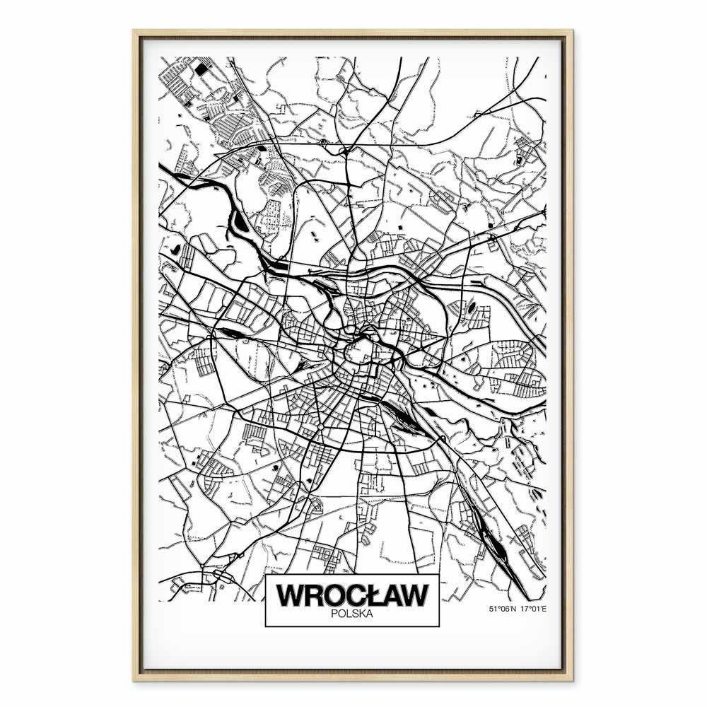 Leinwandbild - City Plan: Wroclaw (1 Part) Vertical