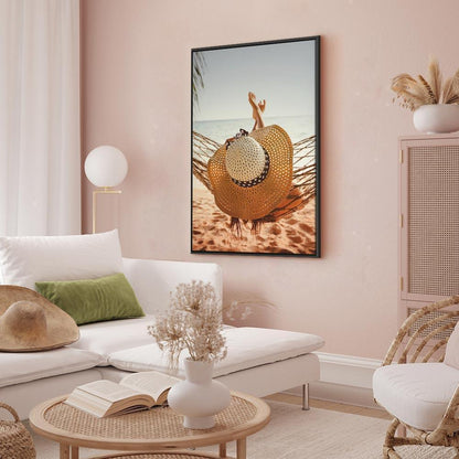 Leinwandbild - Hammock on the Beach (1 Part) Vertical