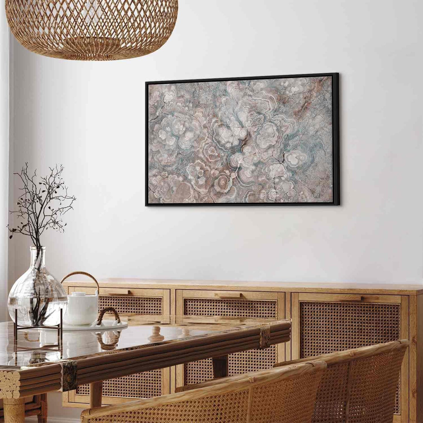 Leinwandbild - Marble flowers – natural stone structure in pastel colours