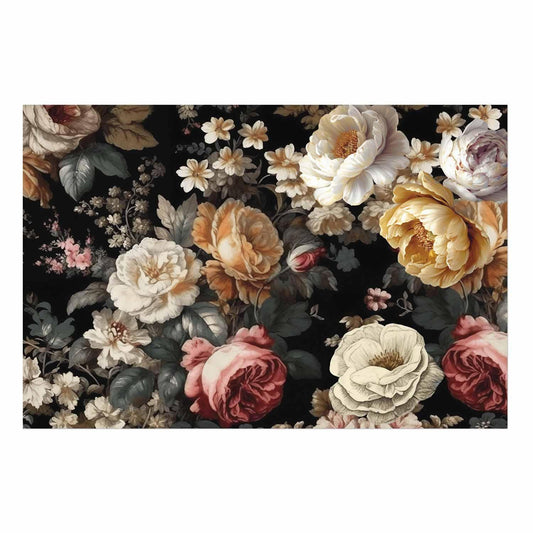 Poster - Colorful Flowers on a Black Background