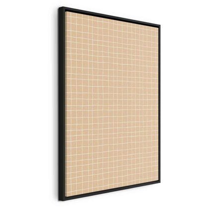 Leinwandbild - Waving Lines - Creamy Grid on a Noisy Pastel Background Artgeist