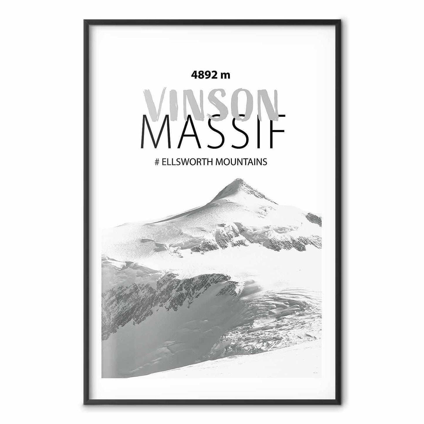 Poster - The majestic Vinson Massif mountain peak, crown of mountains, mountain landscape