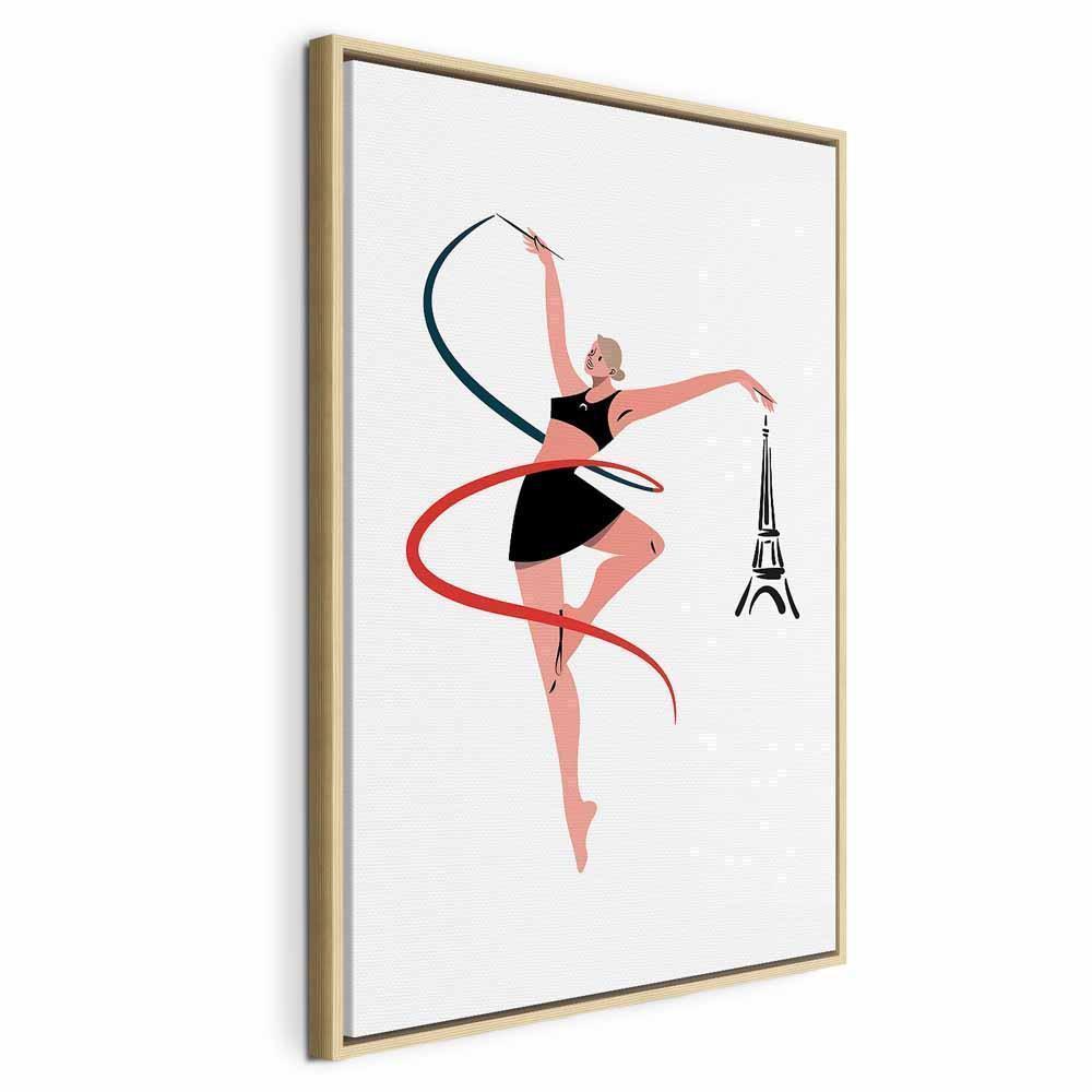 Leinwandbild - Rhythmic Gymnastics - Illustration of a Woman With a Ribbon