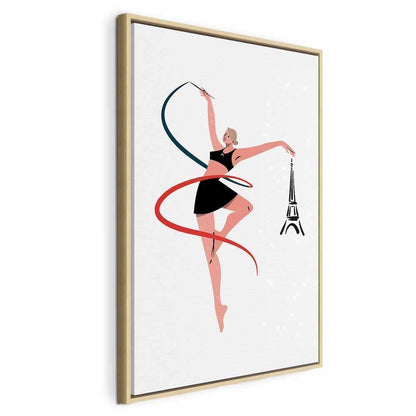 Leinwandbild - Rhythmic Gymnastics - Illustration of a Woman With a Ribbon