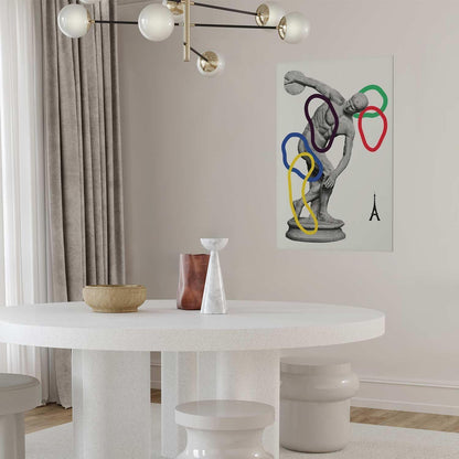 Poster - Collage Graphic - Discus Thrower - Sculpture