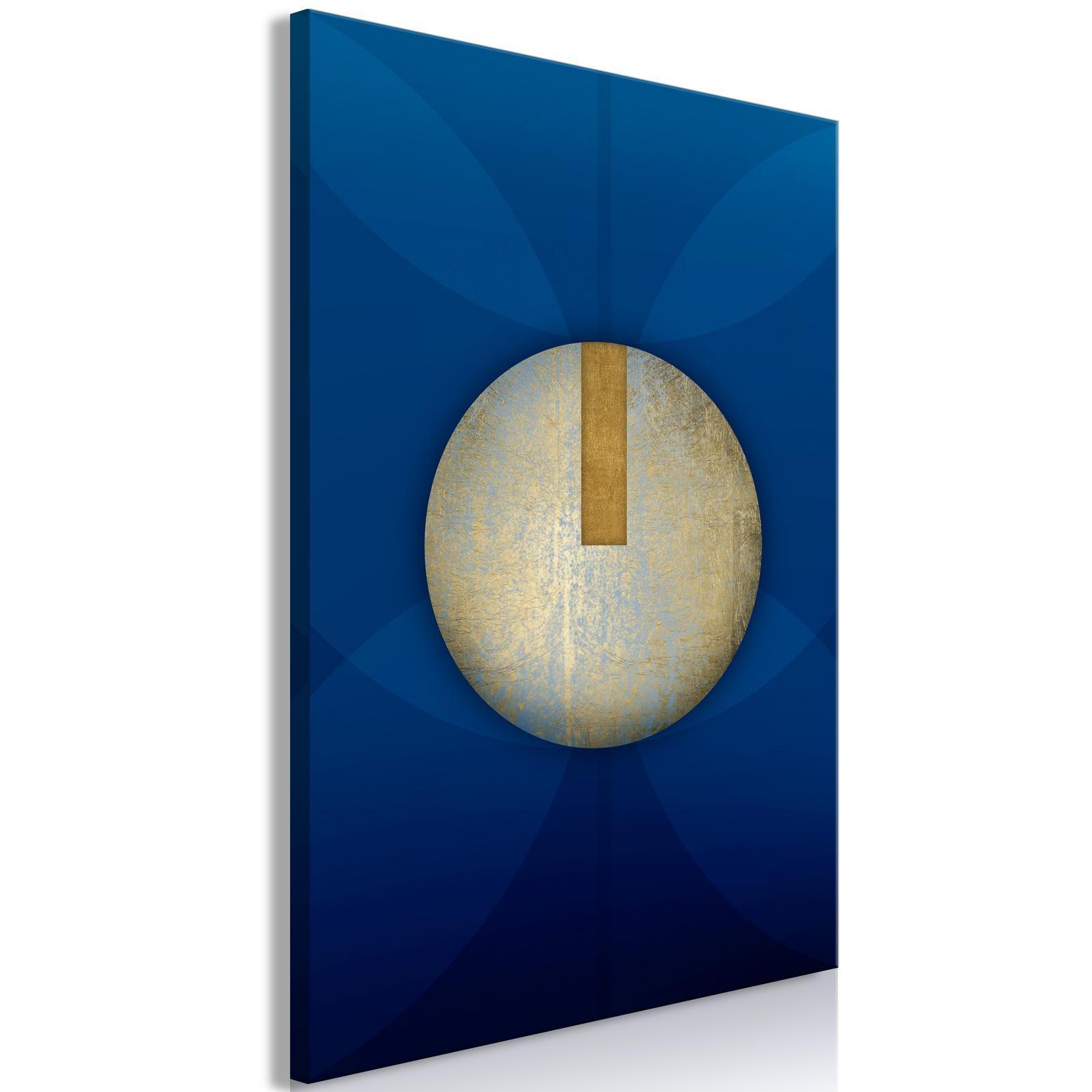 Leinwandbild - In the Shadow of Classic Blue (1-part) - Golden Circle in Abstraction Artgeist