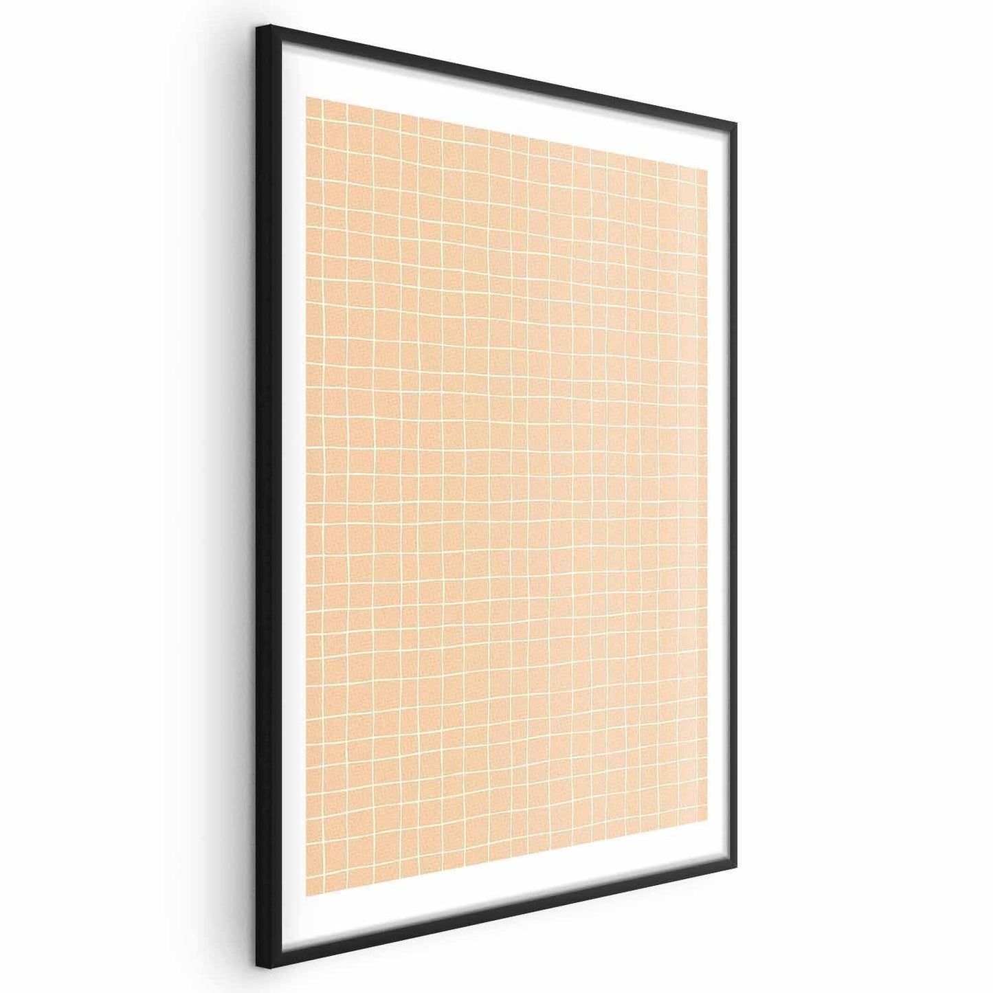 Poster - Lines and Noise - a wavy grid in shades of orange Artgeist