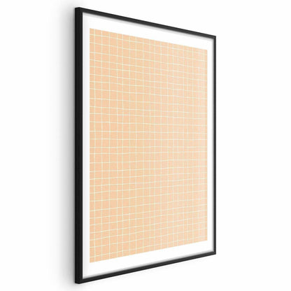 Poster - Lines and Noise - a wavy grid in shades of orange Artgeist