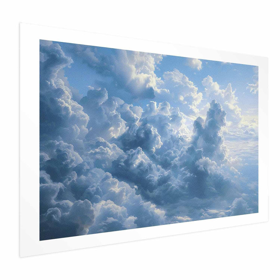 Poster - Ocean in the Air: Waving Clouds Reflecting Morning Light Artgeist