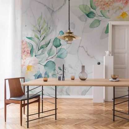 Fototapete - Flowery Marble