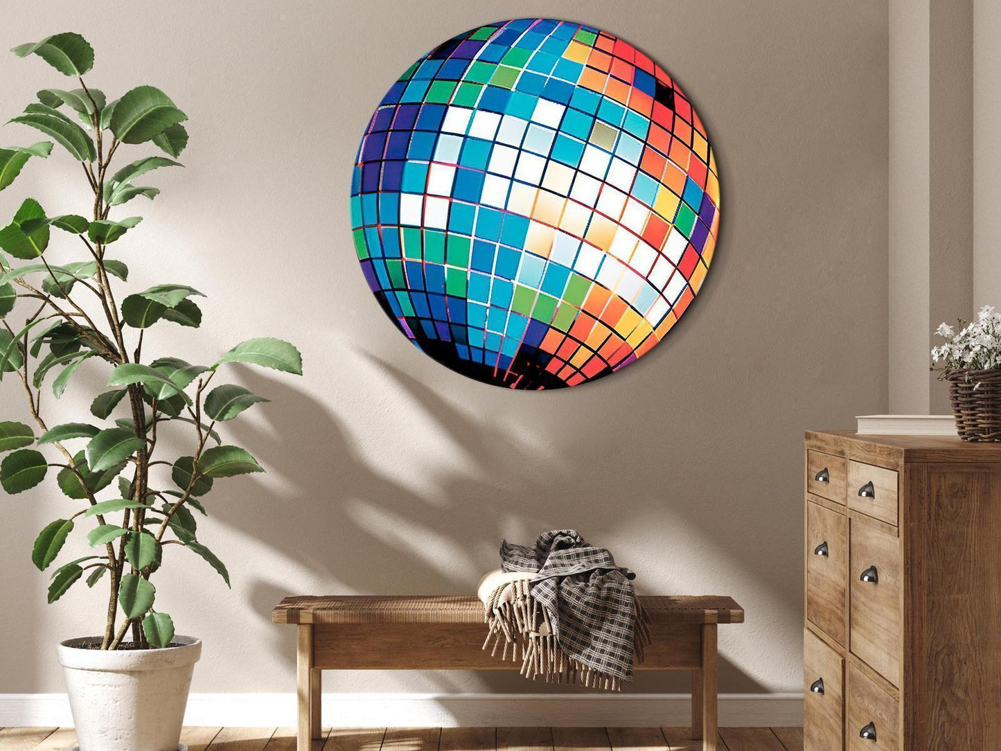 Rundes Bild - Blue disco ball