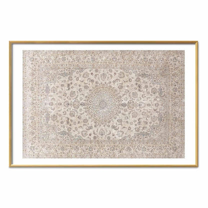 Poster - Sand Carpet - Worn Persian Rug with Rich Ornamental Motifs