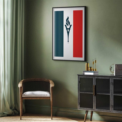 Poster - French Flag with a Torch Artgeist