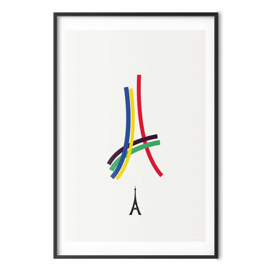 Poster - Eiffel Tower - Colored Graphic - Abstraction