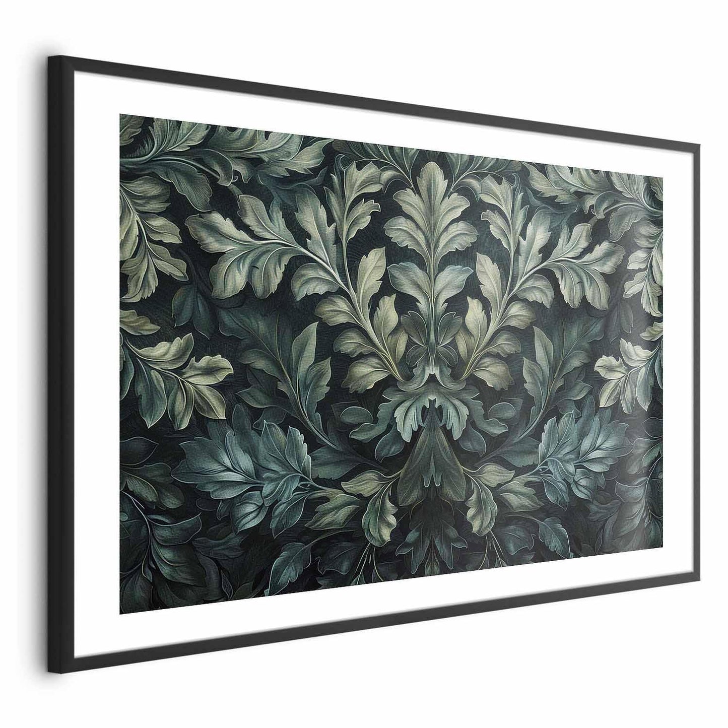 Poster - Victorian Leaves in Dark Greens