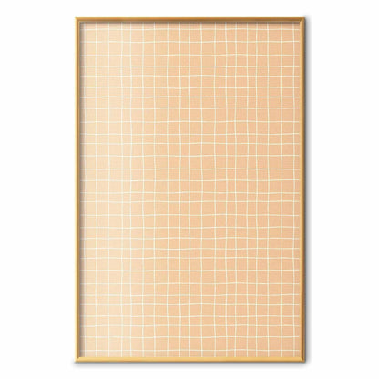 Poster - Lines and Noise - a wavy grid in shades of orange