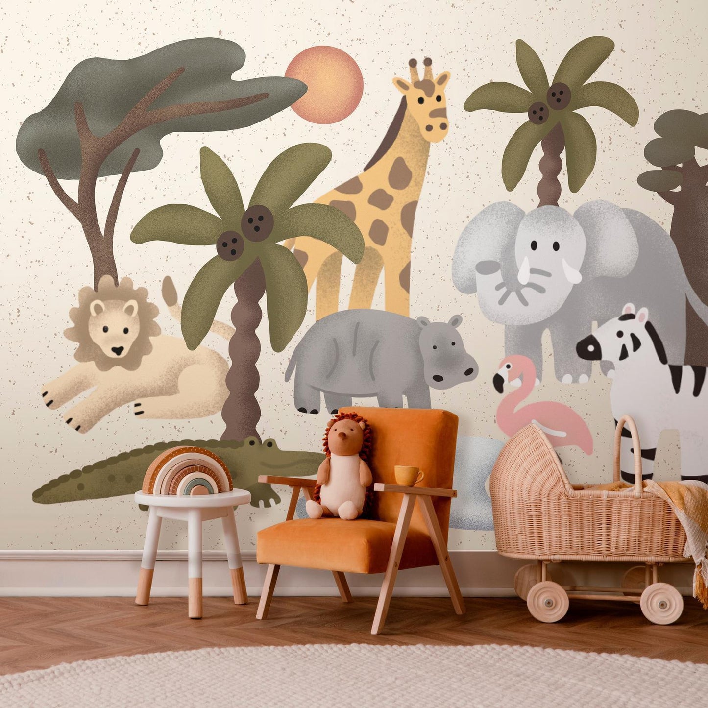 Fototapete - Children's Africa - Animals With Simple Shapes Artgeist