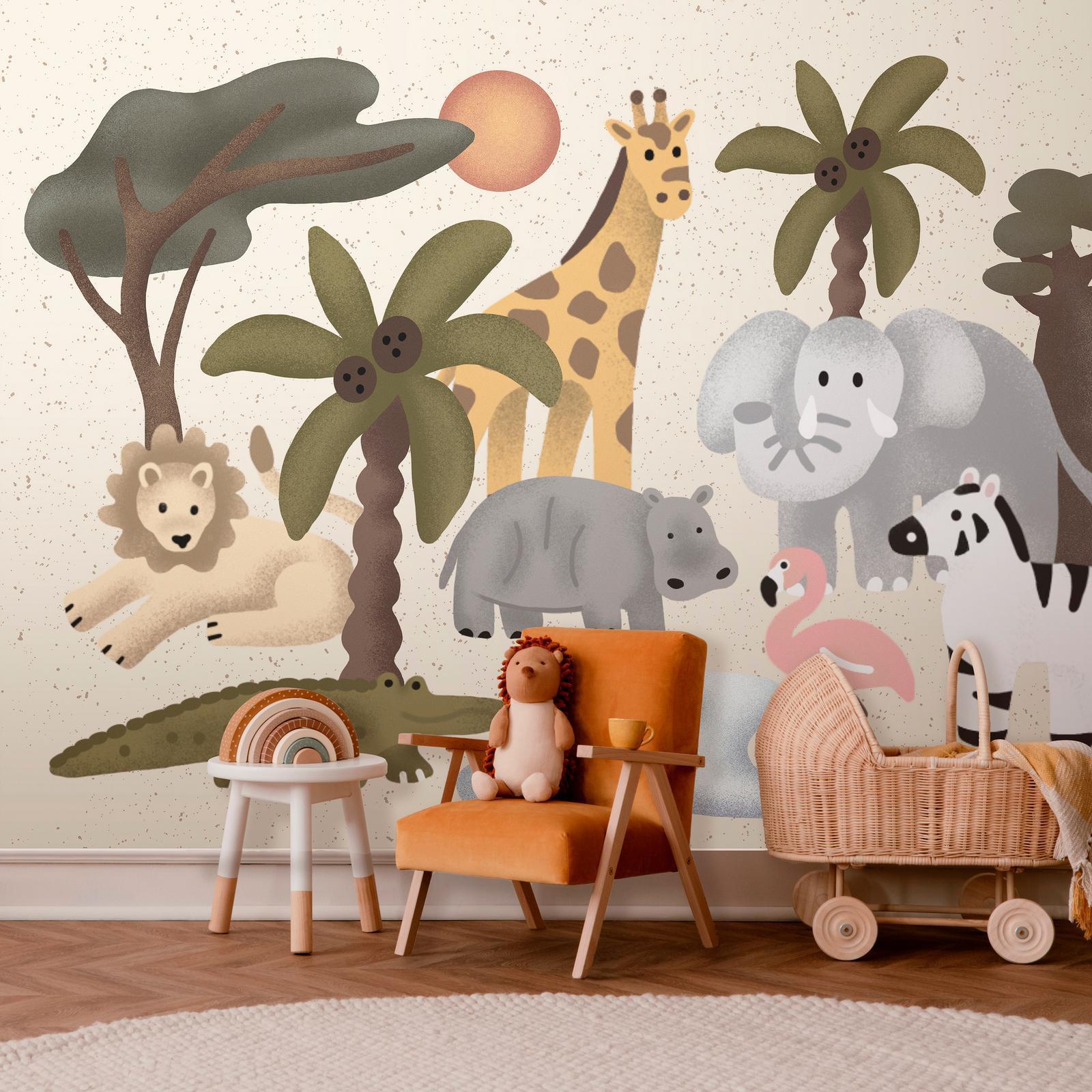 Fototapete - Children's Africa - Animals With Simple Shapes Artgeist