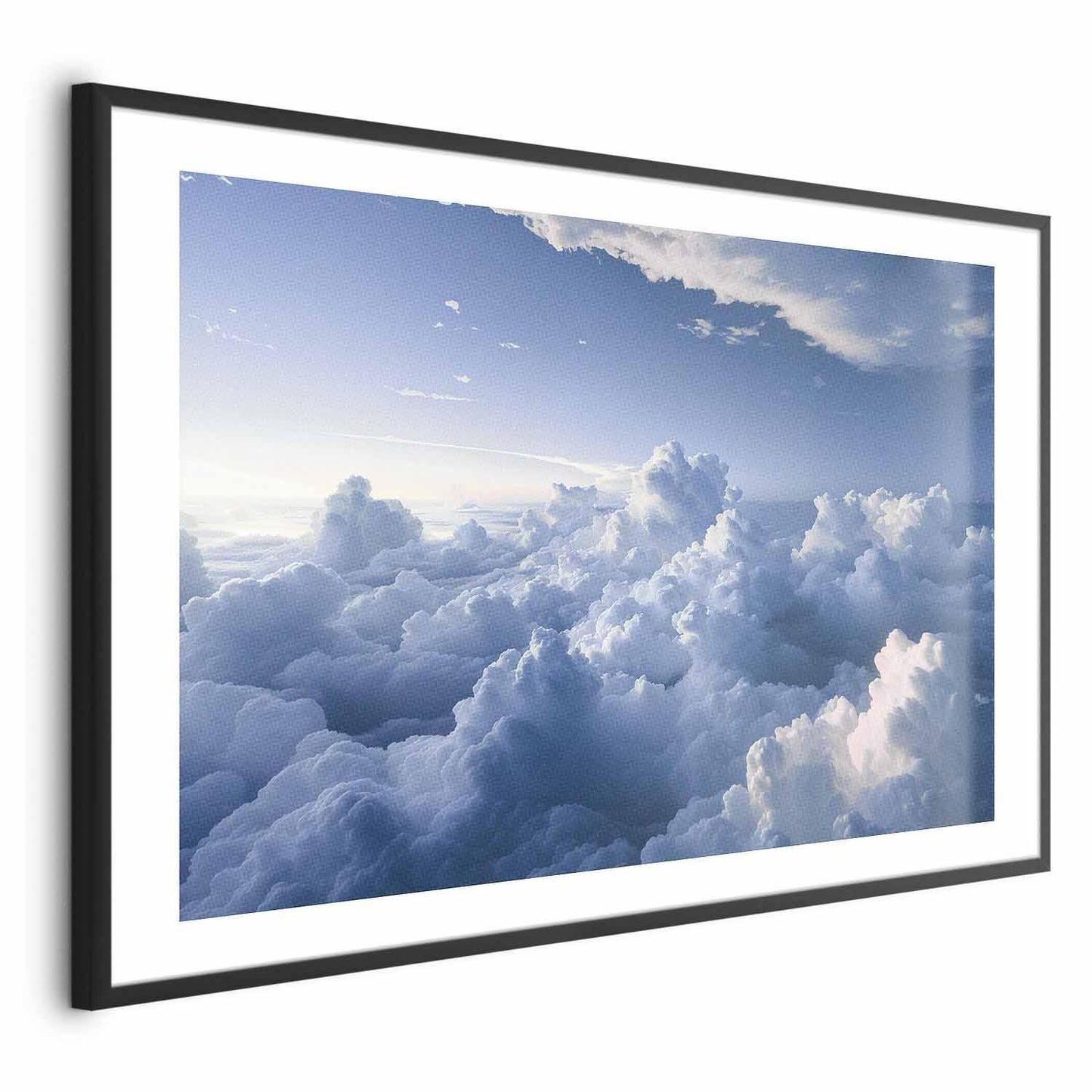 Poster - Aerial Landscapes: Sunbeams Illuminating Puffy Cloud Formations Artgeist