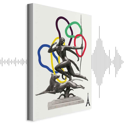 Leinwandbild - Woman With Dog - Illustration