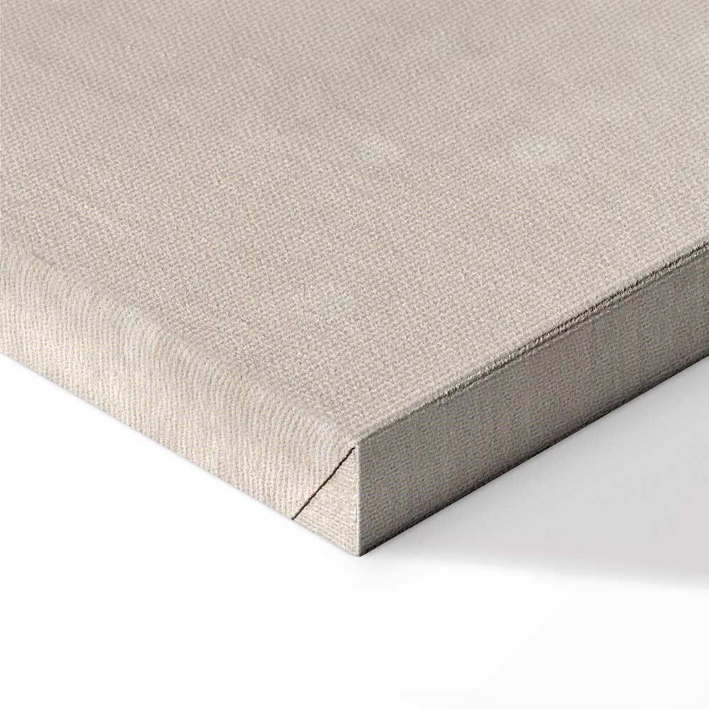 Leinwandbild - Rainy June - Colorful Rainbow Emerging from Clouds on a Bright Background