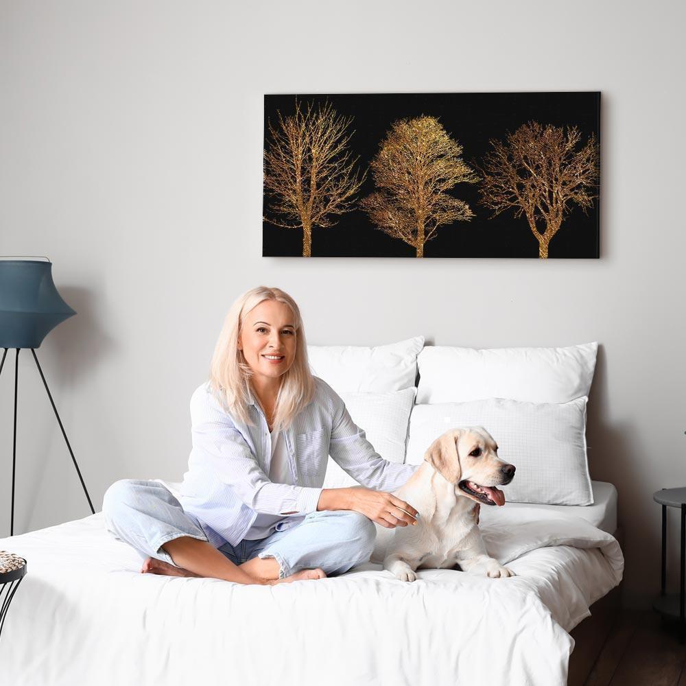 Leinwandbild - Golden Forest (1 Part) Wide