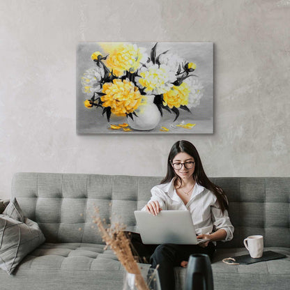 Frisches Leinwandbild mit floralen Motiven

