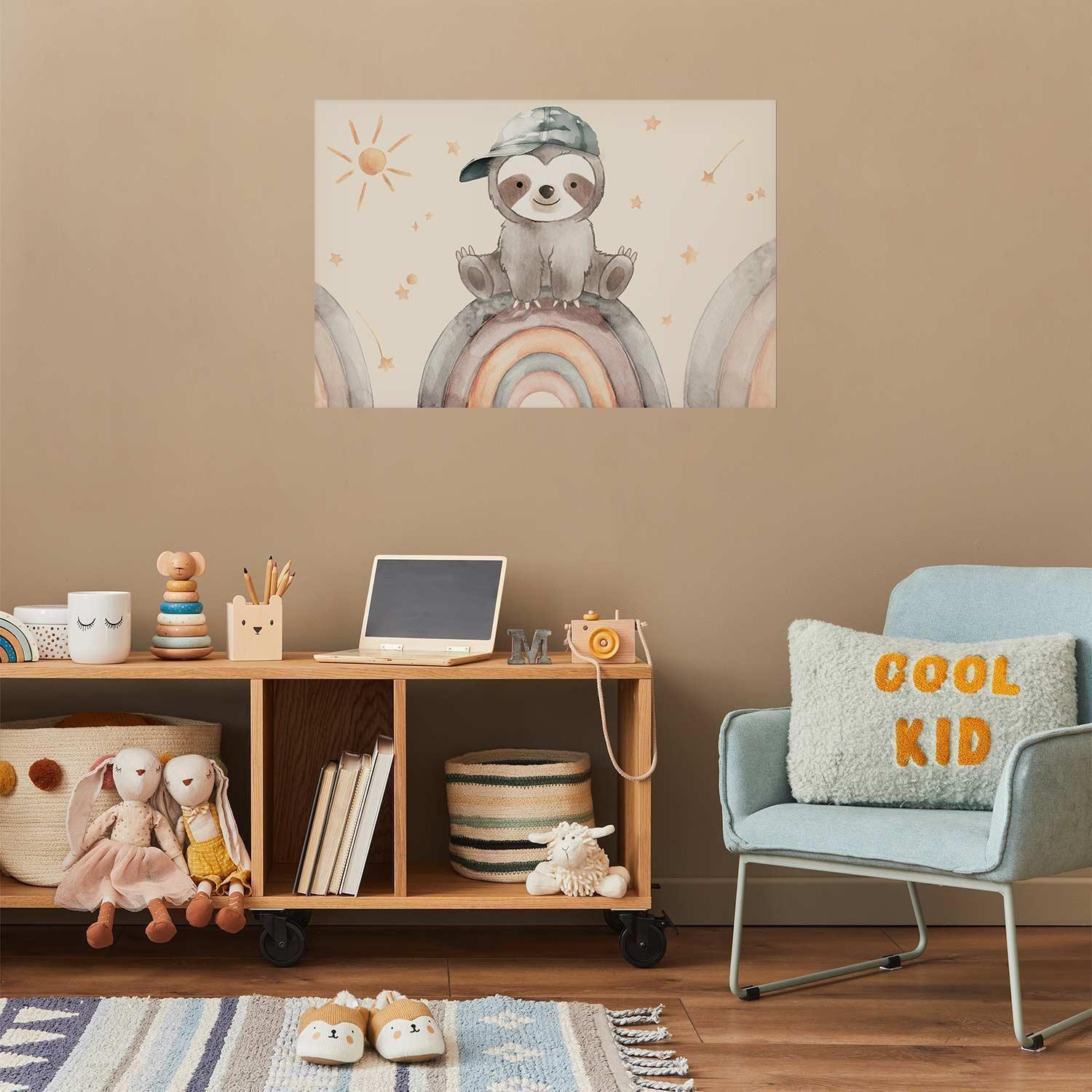 Poster - Little Animal Among Stars and Rainbows Artgeist