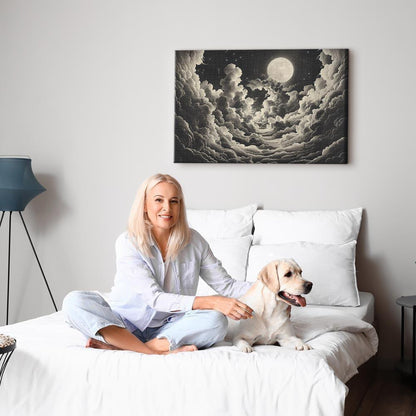 Leinwandbild - Moon and Stars Singing Among the Great Clouds