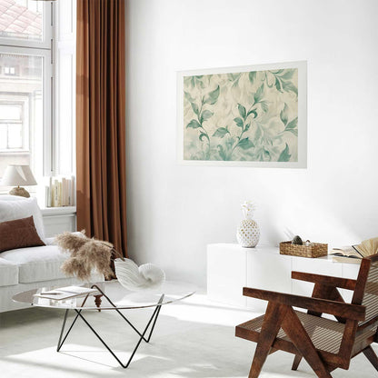 Poster - Watercolor Green-Beige Leaves