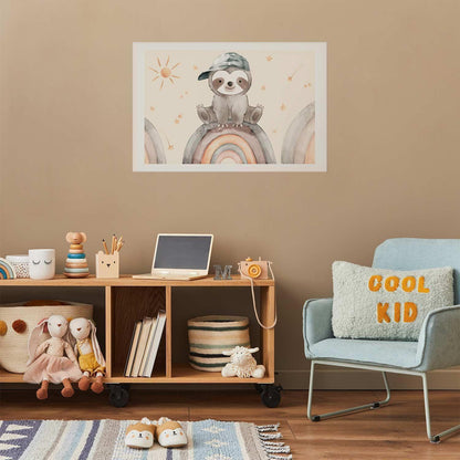 Poster - Little Animal Among Stars and Rainbows Artgeist