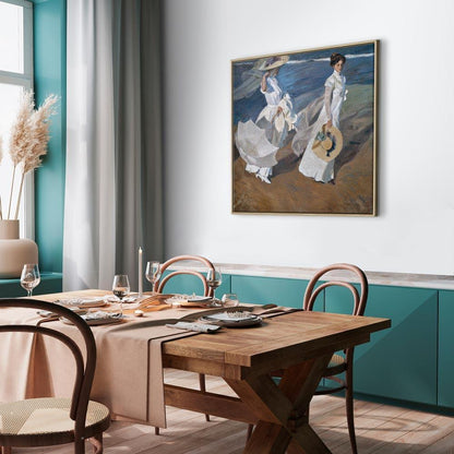 Leinwandbild - Joaquín Sorolla y Bastida – Strolling along the Seashore